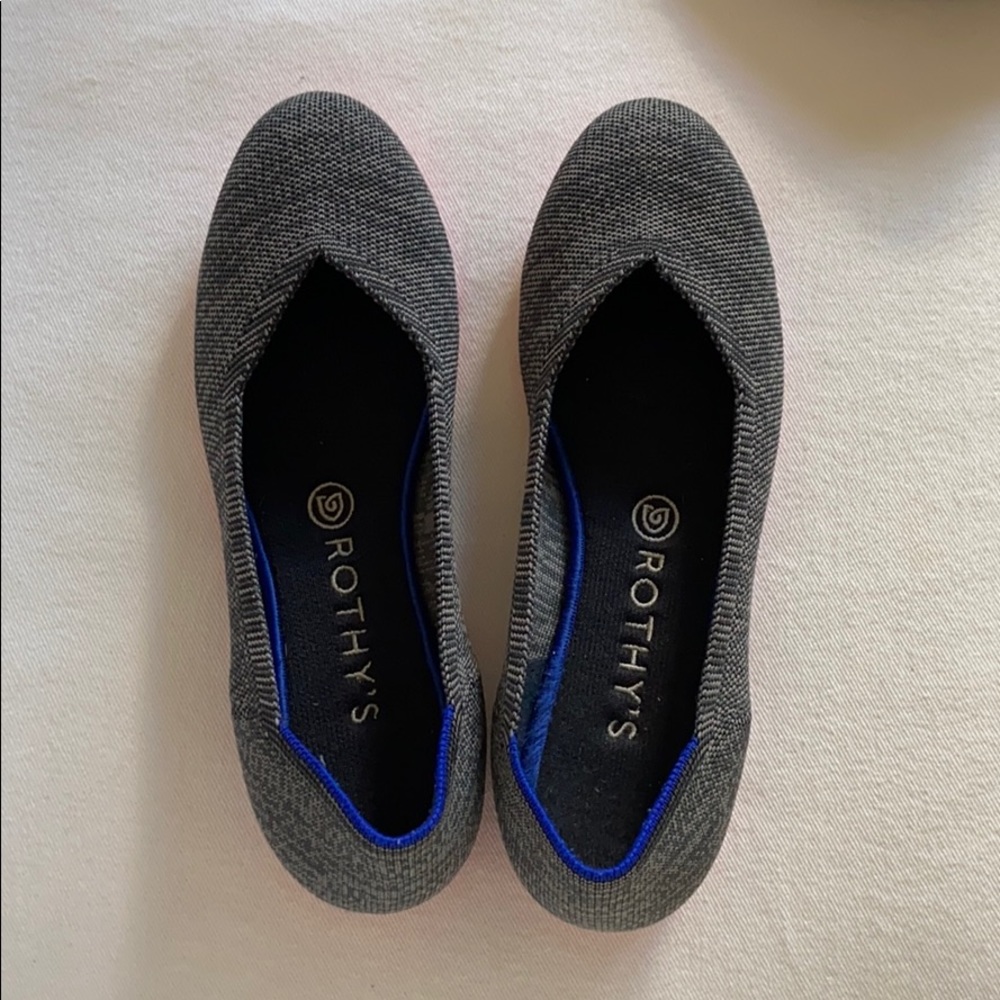 Rothy’s- The Flat, heather grey with pink soles